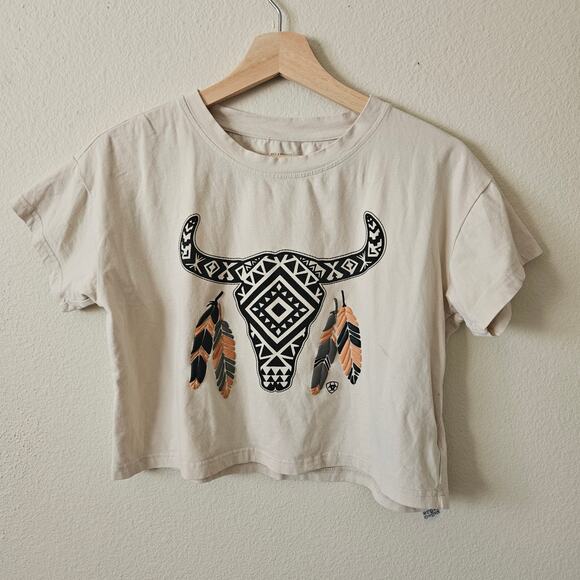 Arait Cropped Bullhead Feather Tee - Relaxed Fit XS - Picture 1 of 8